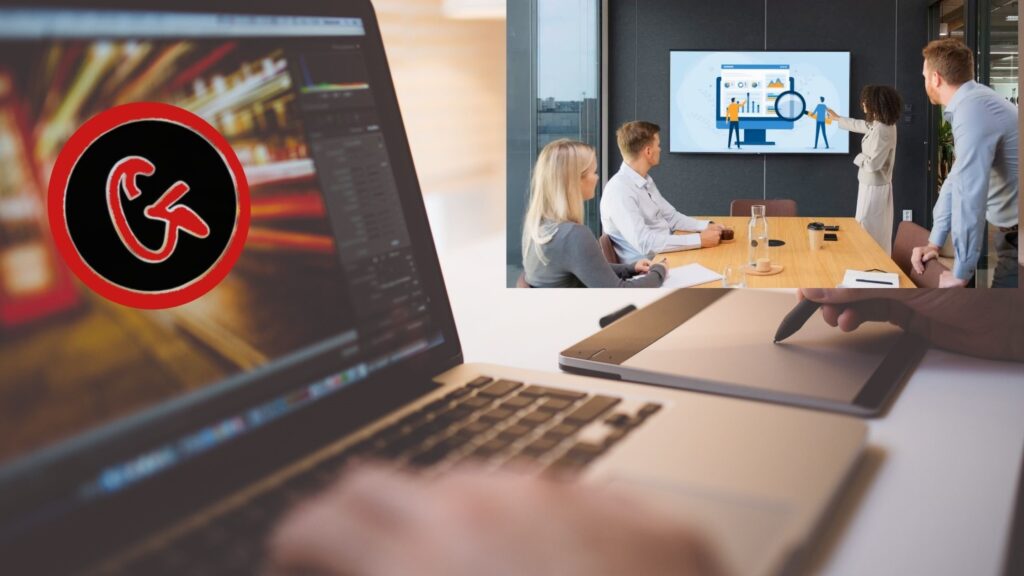 Goaling Digital Ethiopia logo displayed as team meets to discuss website and social media services.